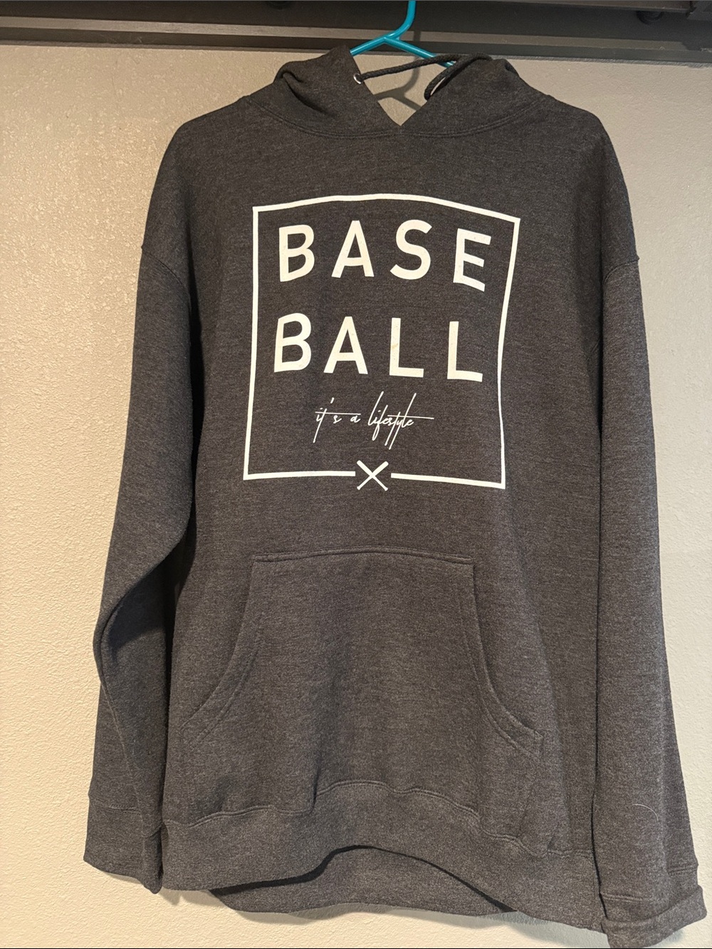 BASEBALL LIFESTYLE Hoodie - Dark Gray with White Print